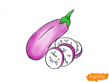 Баклажан рисунок карандашом