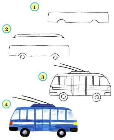 Аппликация троллейбус
