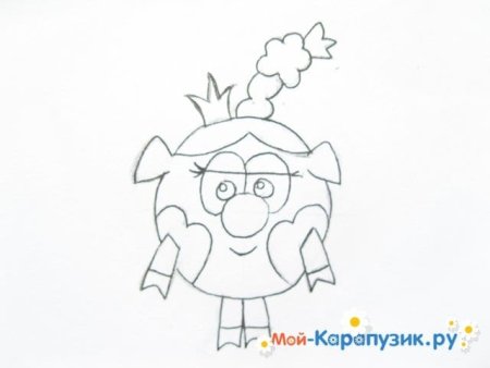 Рисунок Нюши из смешариков карандашом