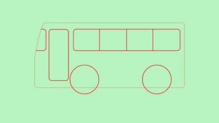 Поэтапное рисование автобуса