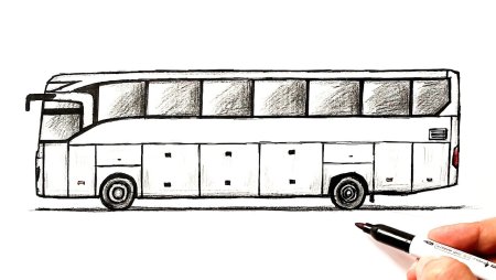Поэтапный рисунок автобуса