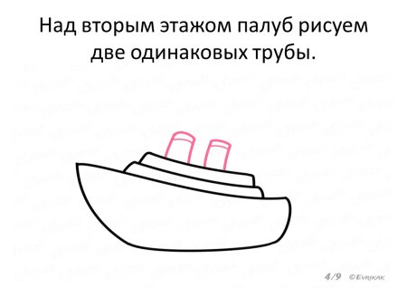 Рисование пароход