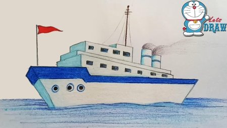 Учимся рисовать пароход