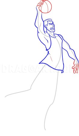 Контурный рисунок баскетболиста