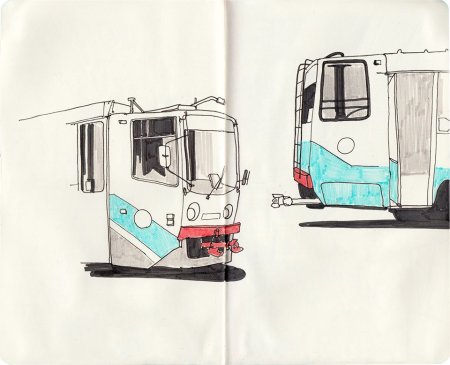 Трамвай нарисовать быстро