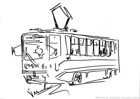 Изображение трамвая для детей