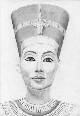 Раскраска Нефертити и Тутанхамон