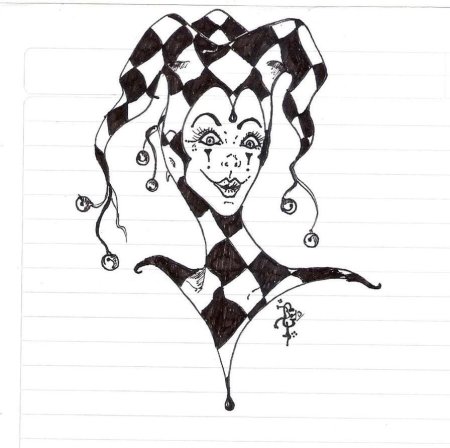 Тату Арлекин эскизы