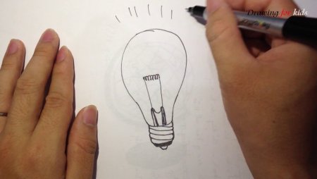 Рисунок лампочки фломастерами