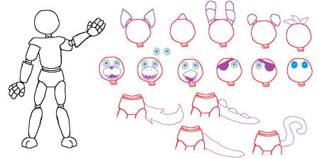 Поэтапное рисование АНИМАТРОНИКОВ