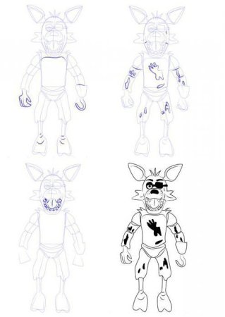 Поэтапное рисование АНИМАТРОНИКОВ