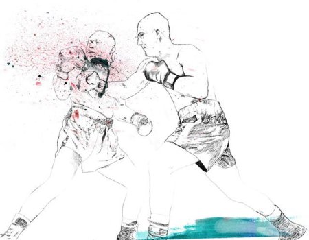 Рисунок боксера в стойке