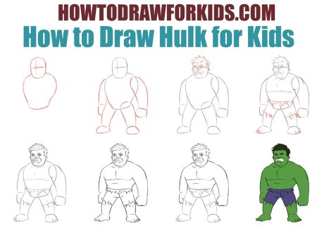 Халк пошаговое рисование