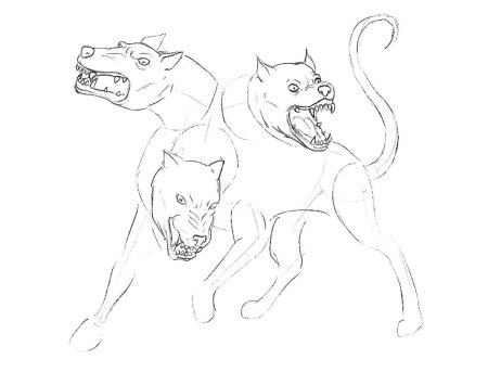 Цербер рисунок легкий