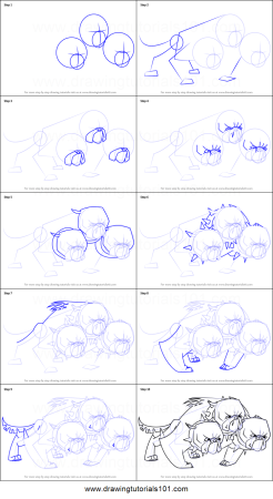 Цербер рисунок легкий поэтапно