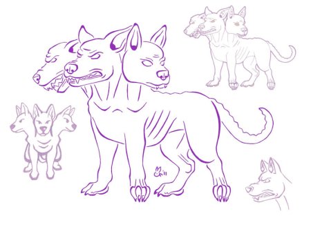 Цербер рисунок легкий