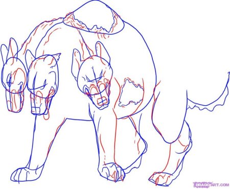 Цербер рисунок легкий