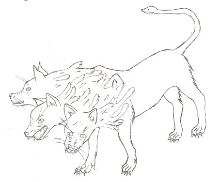 Цербер карандашом