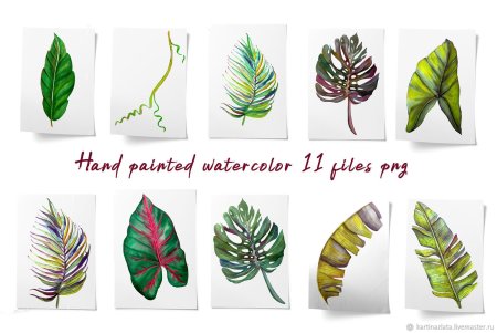 Тропические листья маркерами