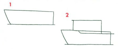 Поэтапное рисование пароход