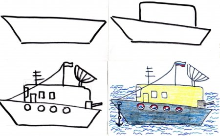 Рисование пароход в старшей группе