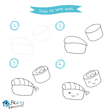 Роллы рисунок легкий