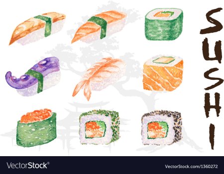 Роллы рисунок карандашом