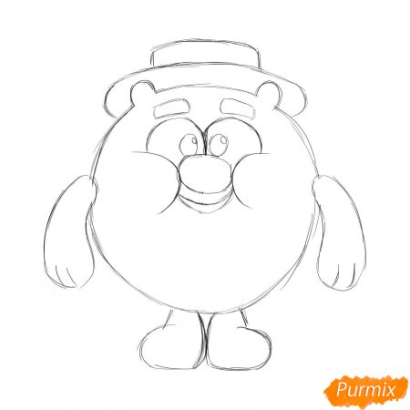Рисуем Лосяша из смешариков поэтапно