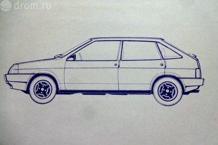 ВАЗ 2108 сбоку чертеж