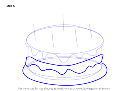 Поэтапное рисование торта для детей