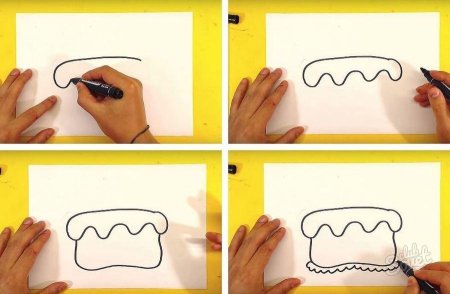 Нарисовать пирог карандашом