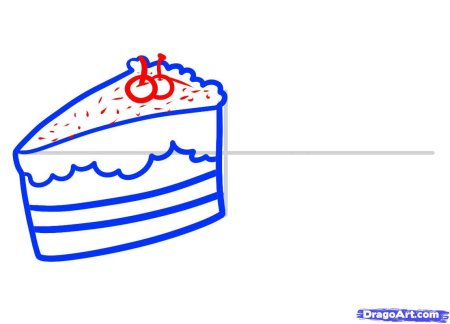 Нарисовать торт в разрезе набросок