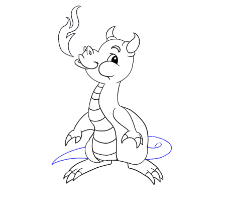 Мультяшный дракон рисунок карандашом шаблон