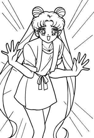 Усаги и Минако раскраска