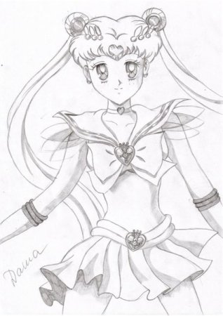 Сейлормун рисунок карандашом