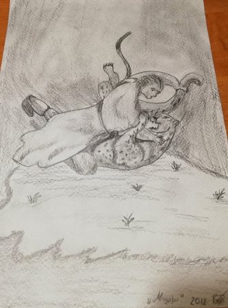 Иллюстрация Мцыри карандашом