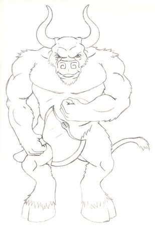 Мифы древней Греции рисунки Минотавр