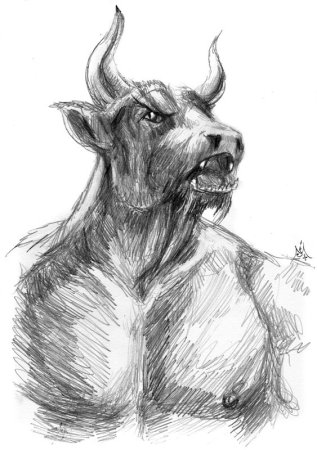 Миф о Минотавре рисунок