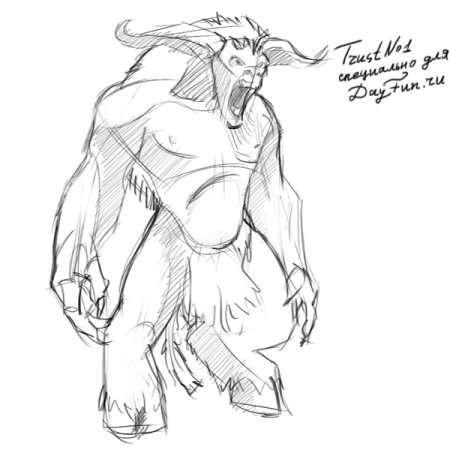 Раскраска голова Минотавра