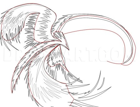 Феникс поэтапное рисование