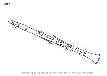 Раскраска кларнет музыкальный инструмент