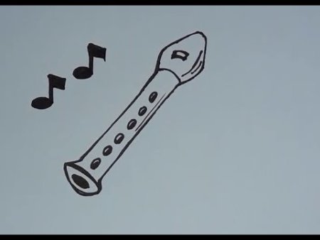 Нарисовать дудку карандашом