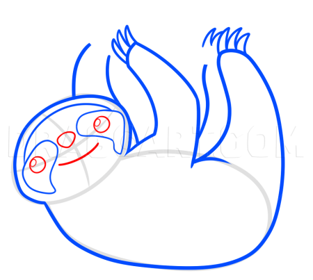 Поэтапное рисование ленивца для детей