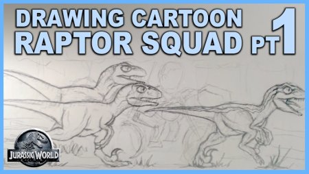Tutorial - how to draw Blue the Velociraptor Running - Jurassic World