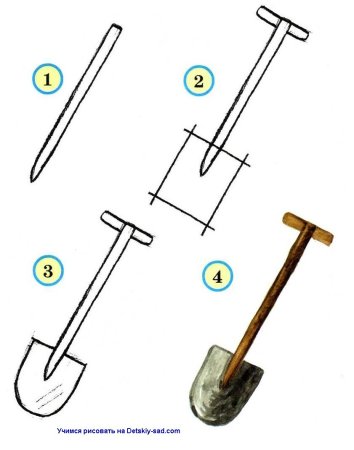 Как нарисовать лопату