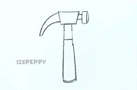 Рисование молотка поэтапно