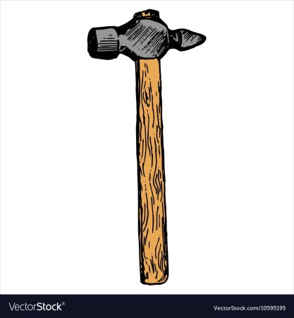 Пошаговое рисование молотка