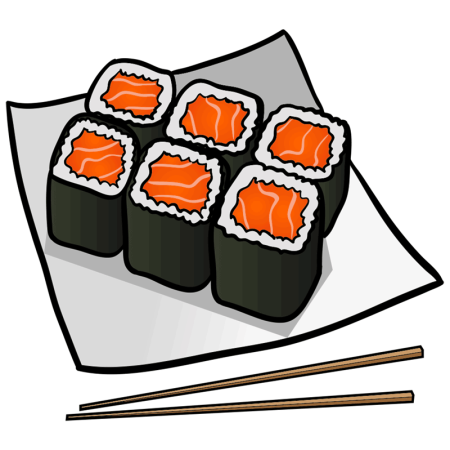 Нарисованные роллы и суши