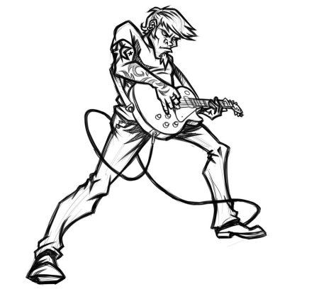 Гитарист карандашом