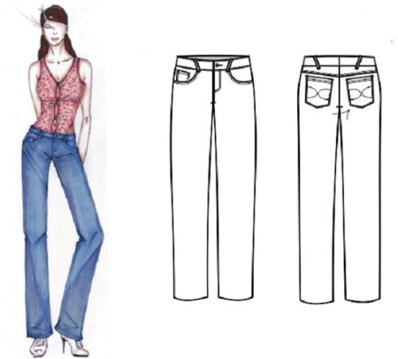 Джинсы лекала